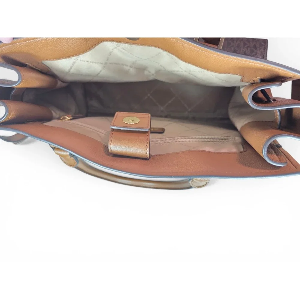 Michael Kors Hamilton Logo Satchel Bag Medium Brown